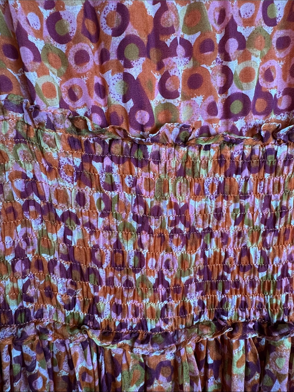 Silk Blend Romantic Floral Maxi Dress M Fall Wedding Guest Feminine Ruffle Boho - Picture 5 of 12